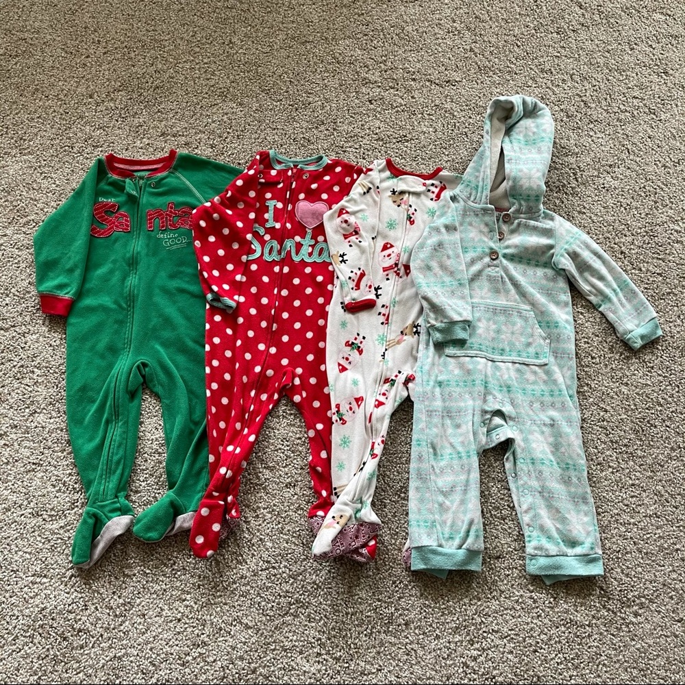 4 Listings 15$! Fleece 18mo winter pajama lot